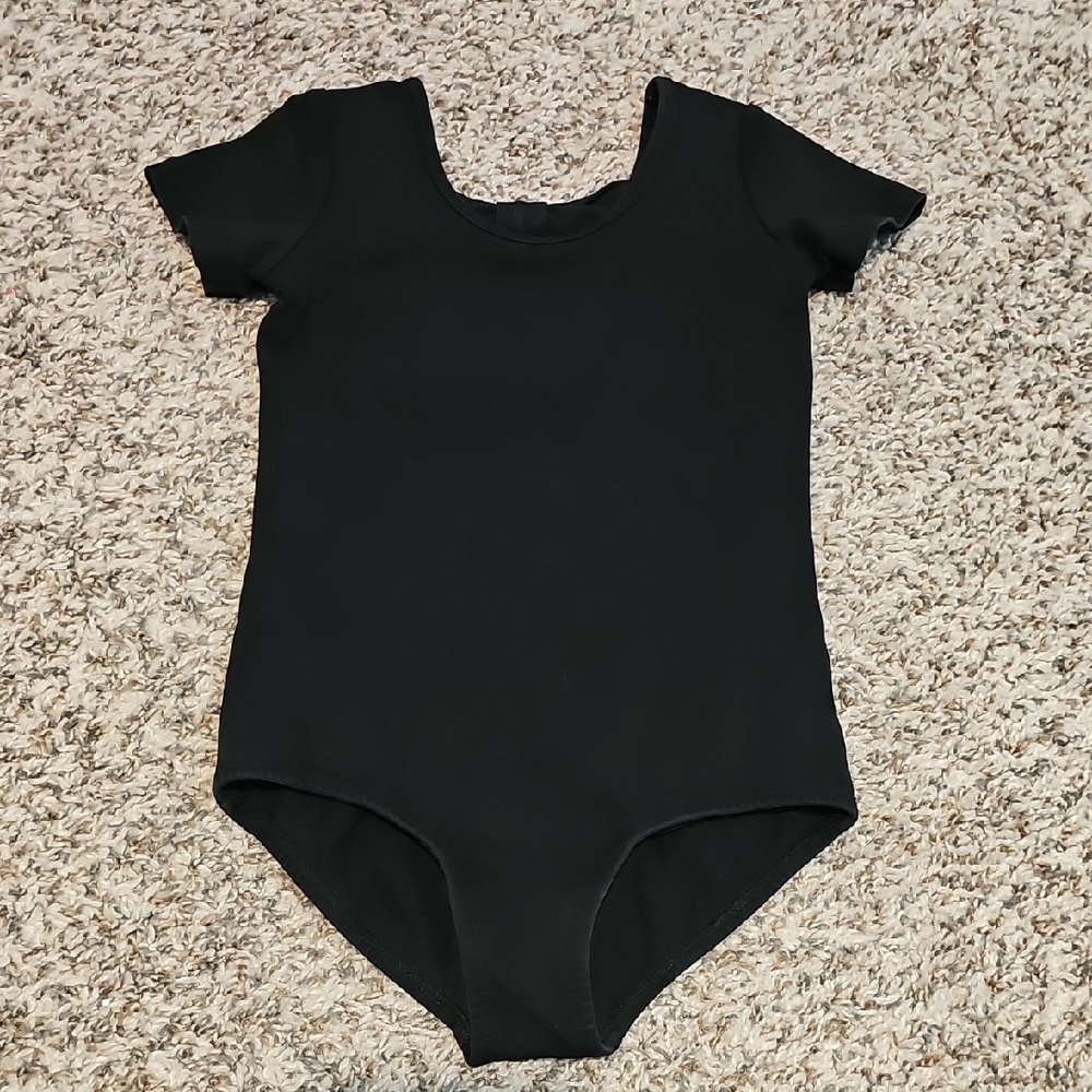 Stelle Girls Black Leotard With Bow Back Accent Size 100